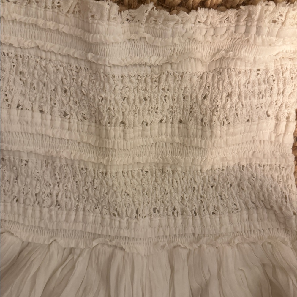 Free People Lace White Gauze Strapless Cover Up - Picture 3 of 3
